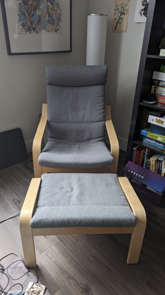 IKEA Poang chair w/ ottoman - photo 2