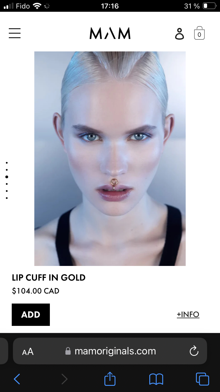 MAM Lip/Nose cuff in gold (NEW) image indicator(2)