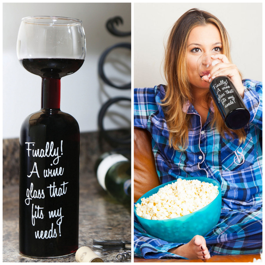 THE ORIGINAL WINE BOTTLE GLASS BY BIGMOUTH INC. 💚 thumbnail