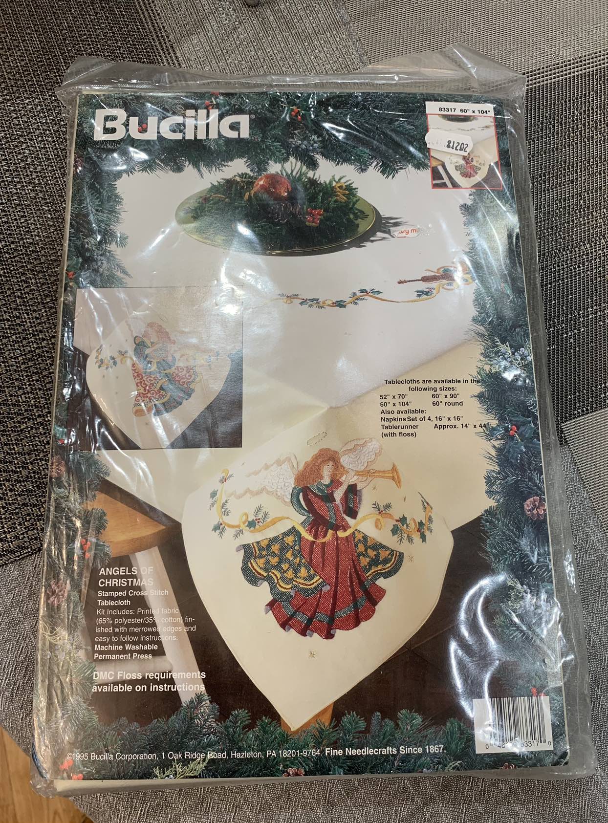 Bucilla Christmas Cross Stich Tablecloth 60” x 104” image indicator(10)