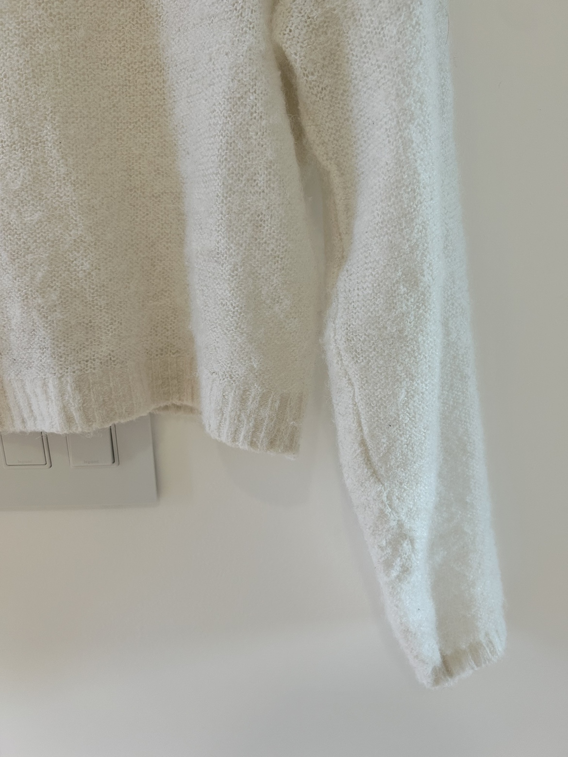 White Knit Oversized Box Crop Fit Sweater Top - photo 5