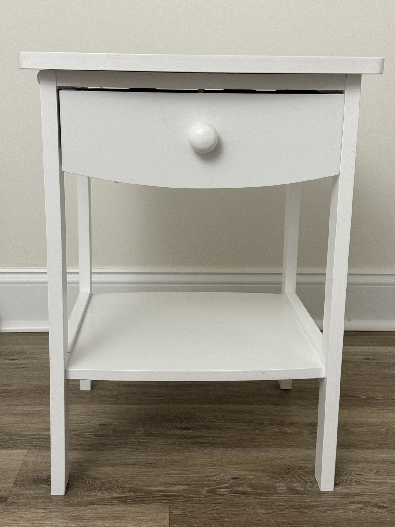 Move out sale. White side table/nightstand