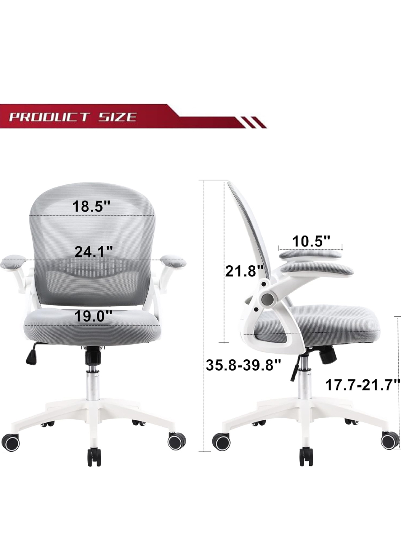 Ergonomic Office Desk Chair Adjustable Height Mesh thumbnail