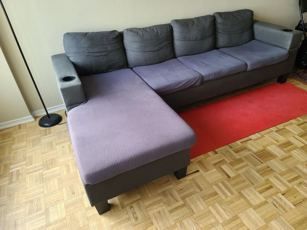 [MOVE OUT SALE] L- Shaped Sectional Sofa with 2 cup holders - photo 3