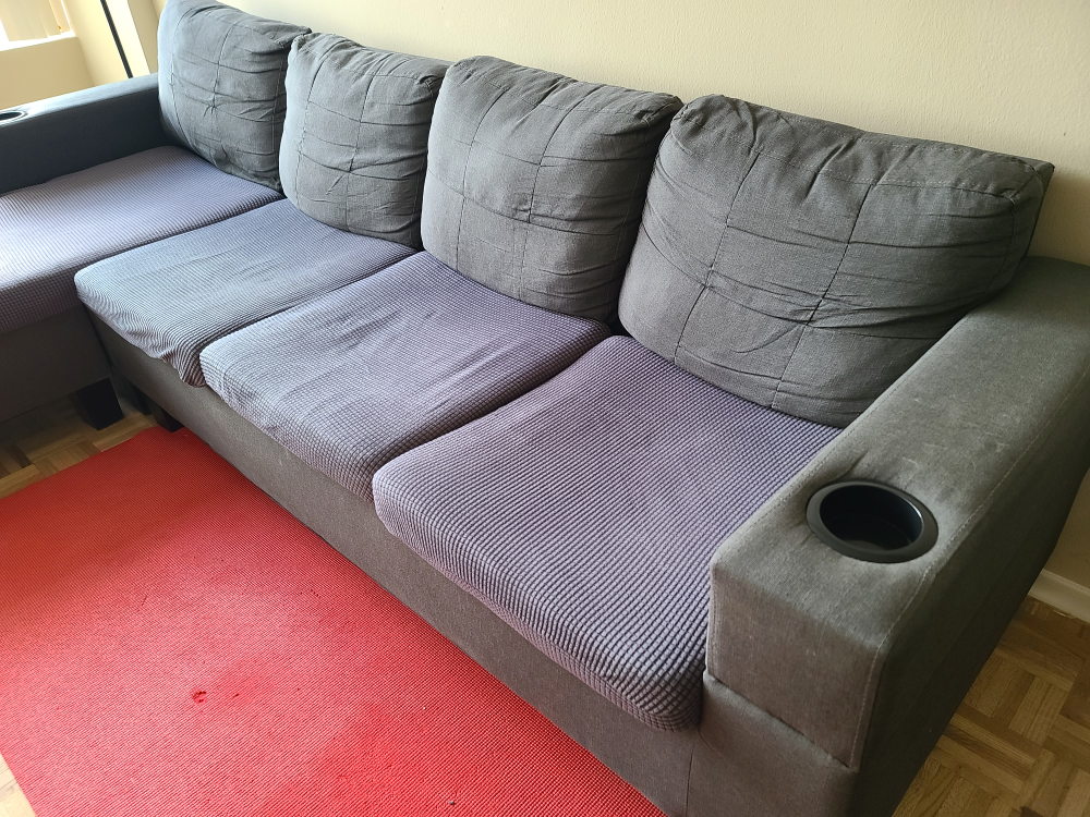 [MOVE OUT SALE] L- Shaped Sectional Sofa with 2 cup holders - photo 4