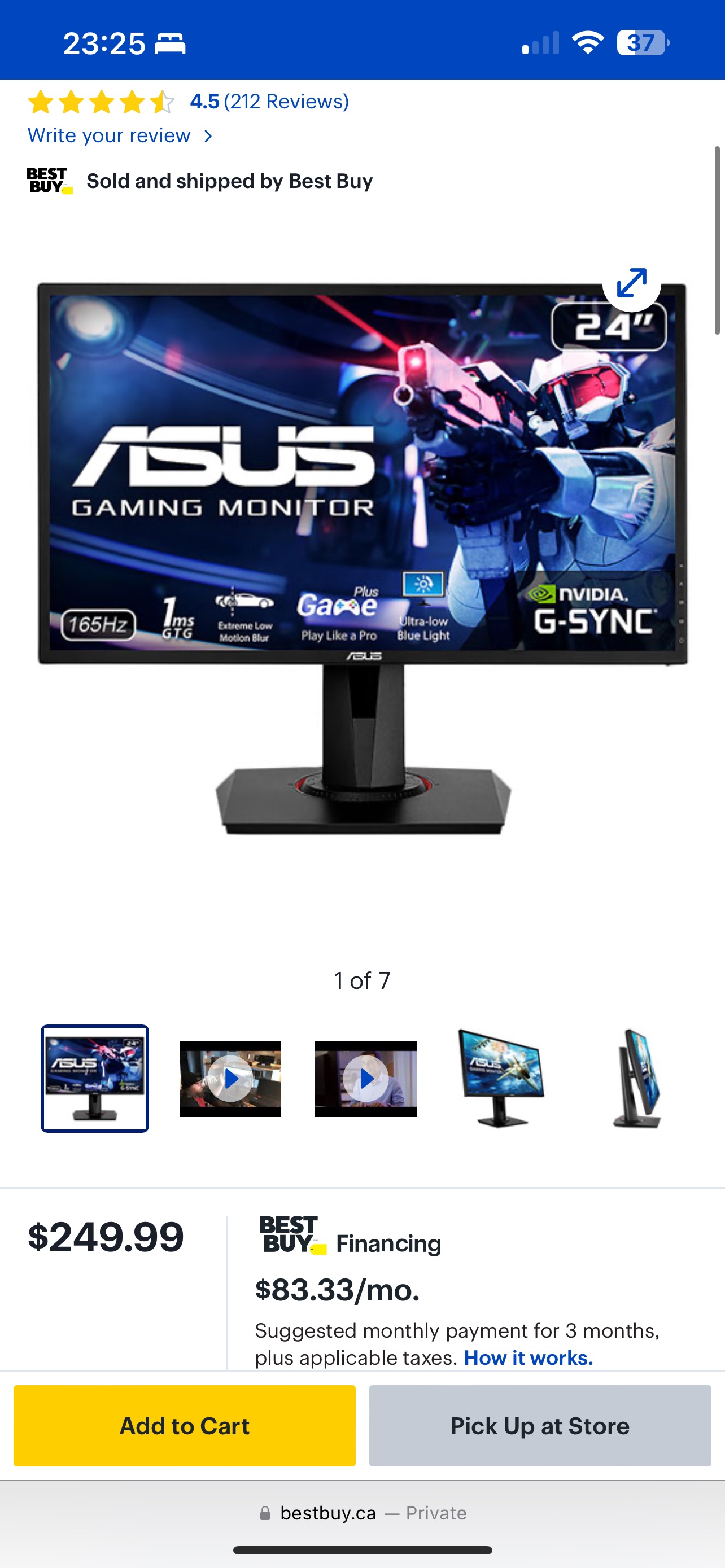 Asus gaming monitor VG248QG - photo 3