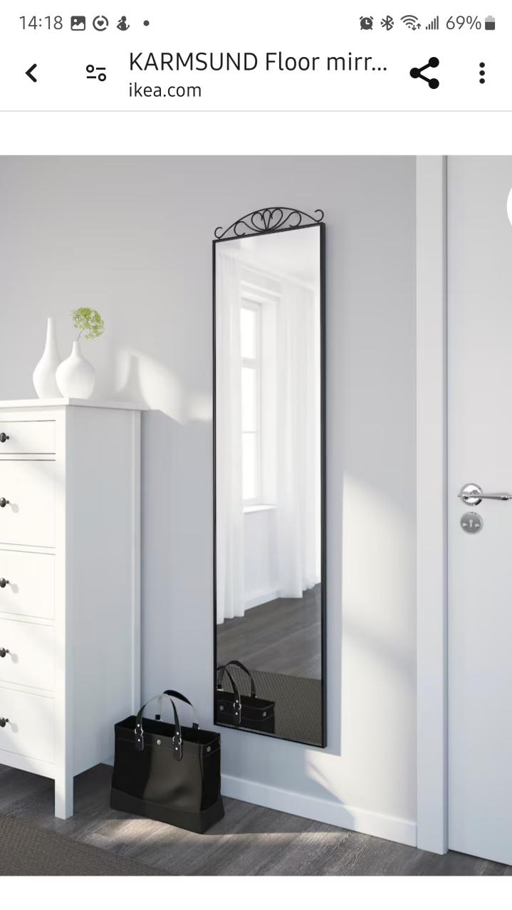 KARMSUND Floor mirror, black, 15 3/4x65 3/4 " - photo 2