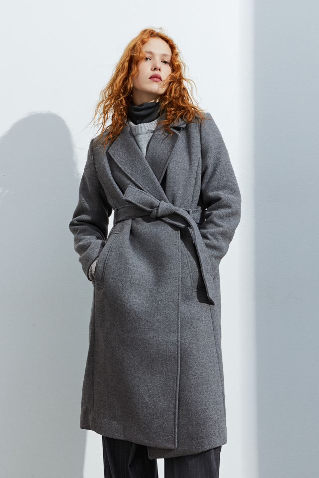 H&M Wool Blend Tie Coat thumbnail