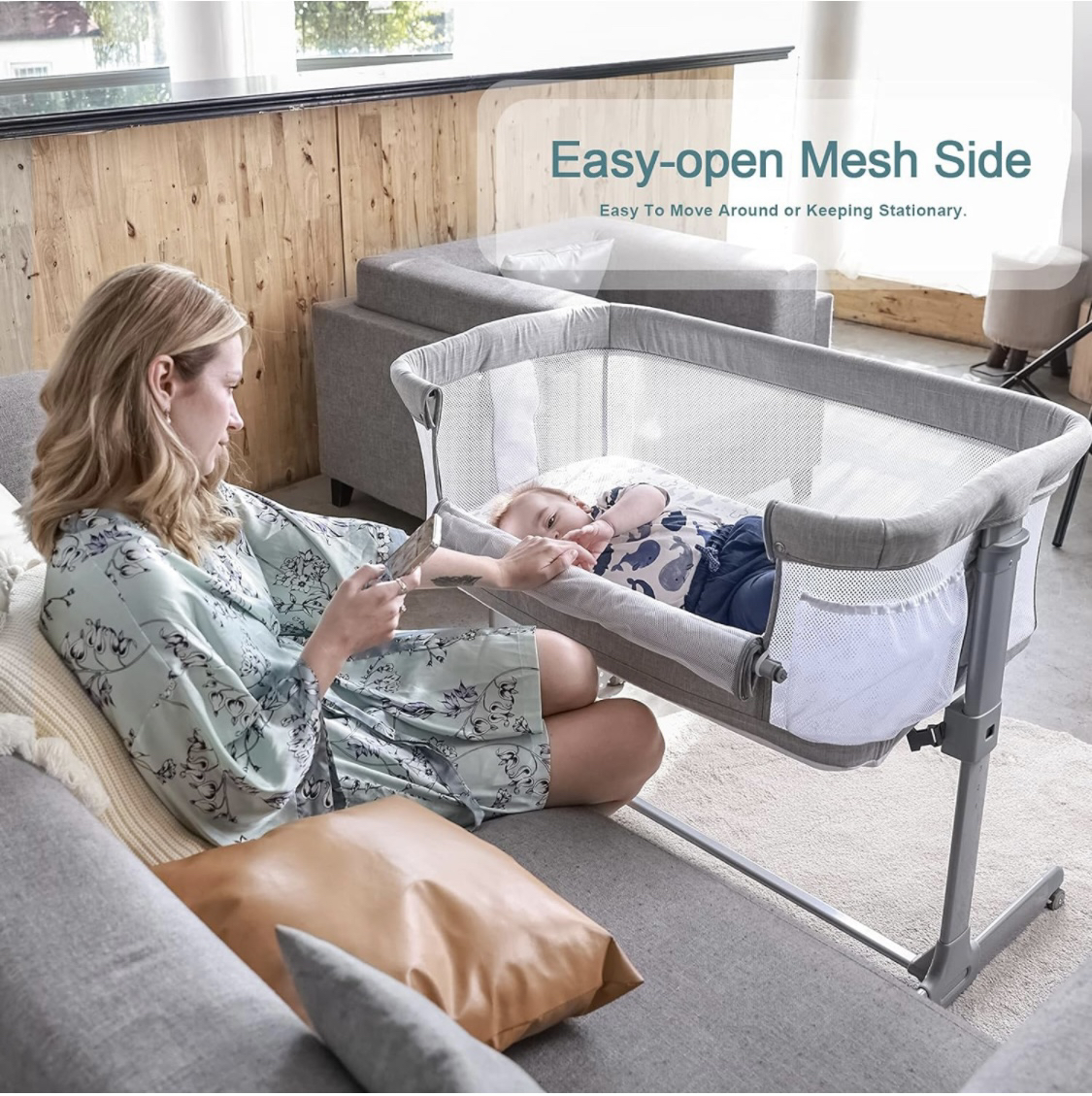 2-in-1 Baby Bassinet & Bedside Sleeper