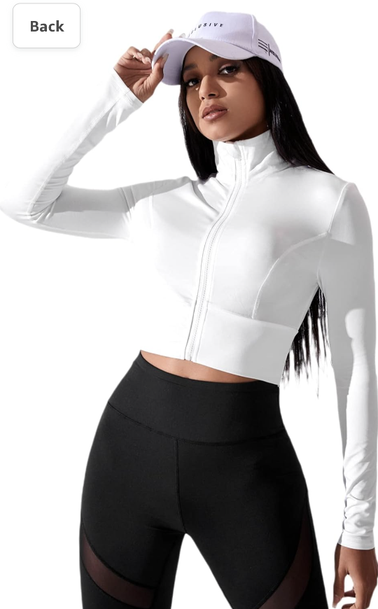 Full Zip Sportwear Crop Long Sleeve Jacket size S thumbnail