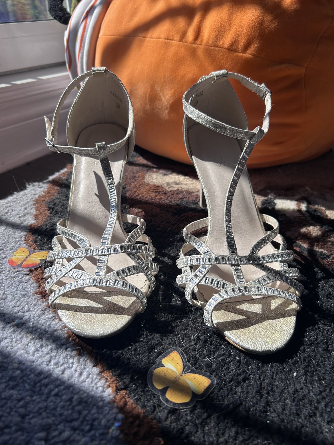 Sparkling Silver Heels | David’s Bridal | Size 10 image indicator(4)