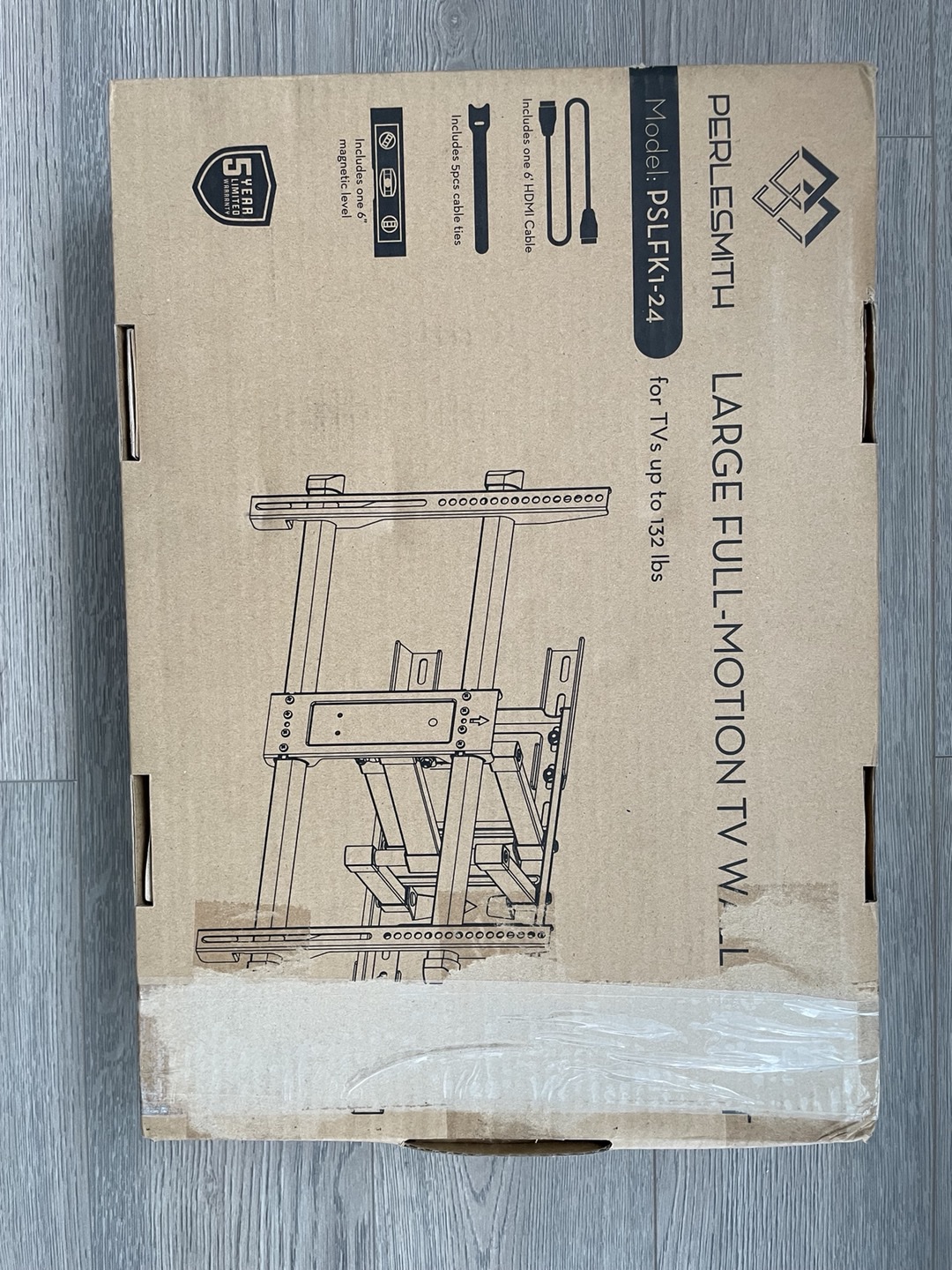 PERLESMITH Full Motion TV Wall Mount for 37-82 inch