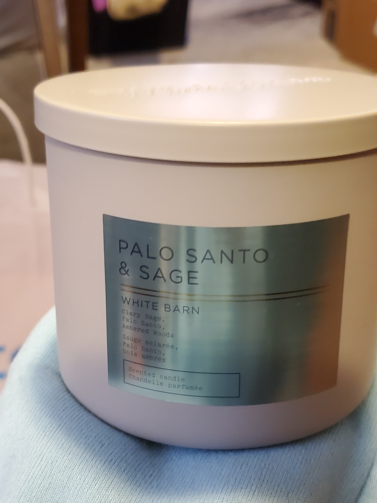 3-wick candle 🕯🕯🕯Palo Santo & Sage- Bath&Body Works (White Barn) thumbnail