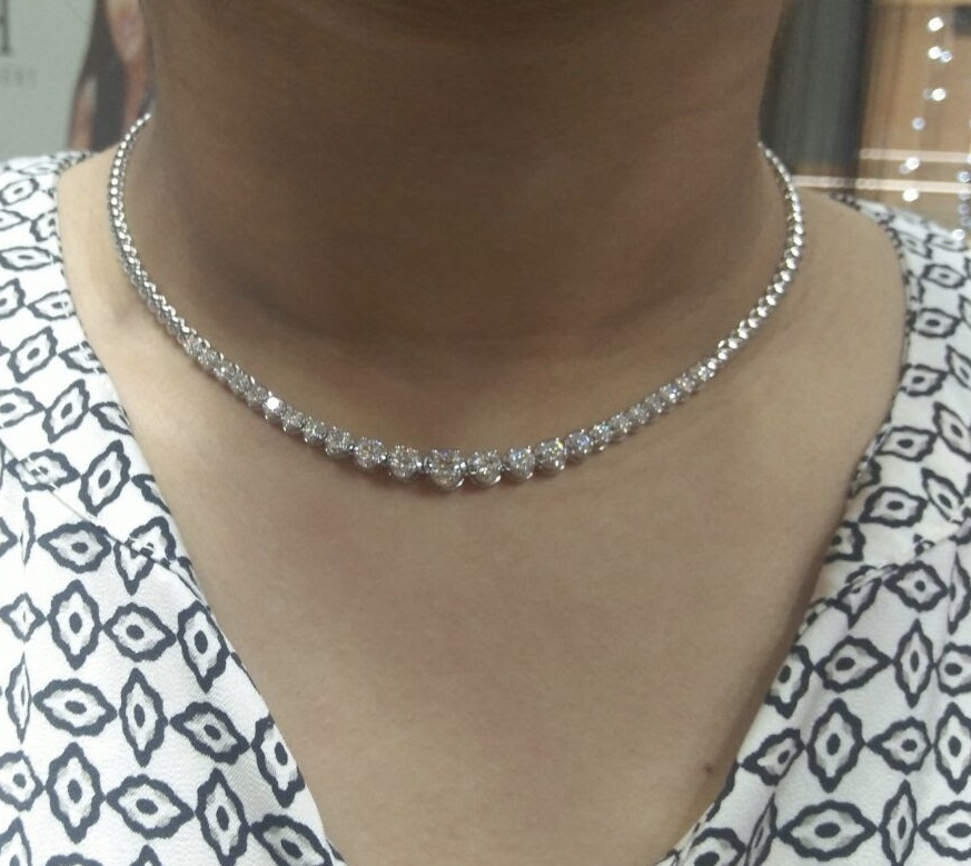 Natural Real Diamond Necklace with certificate - photo 3