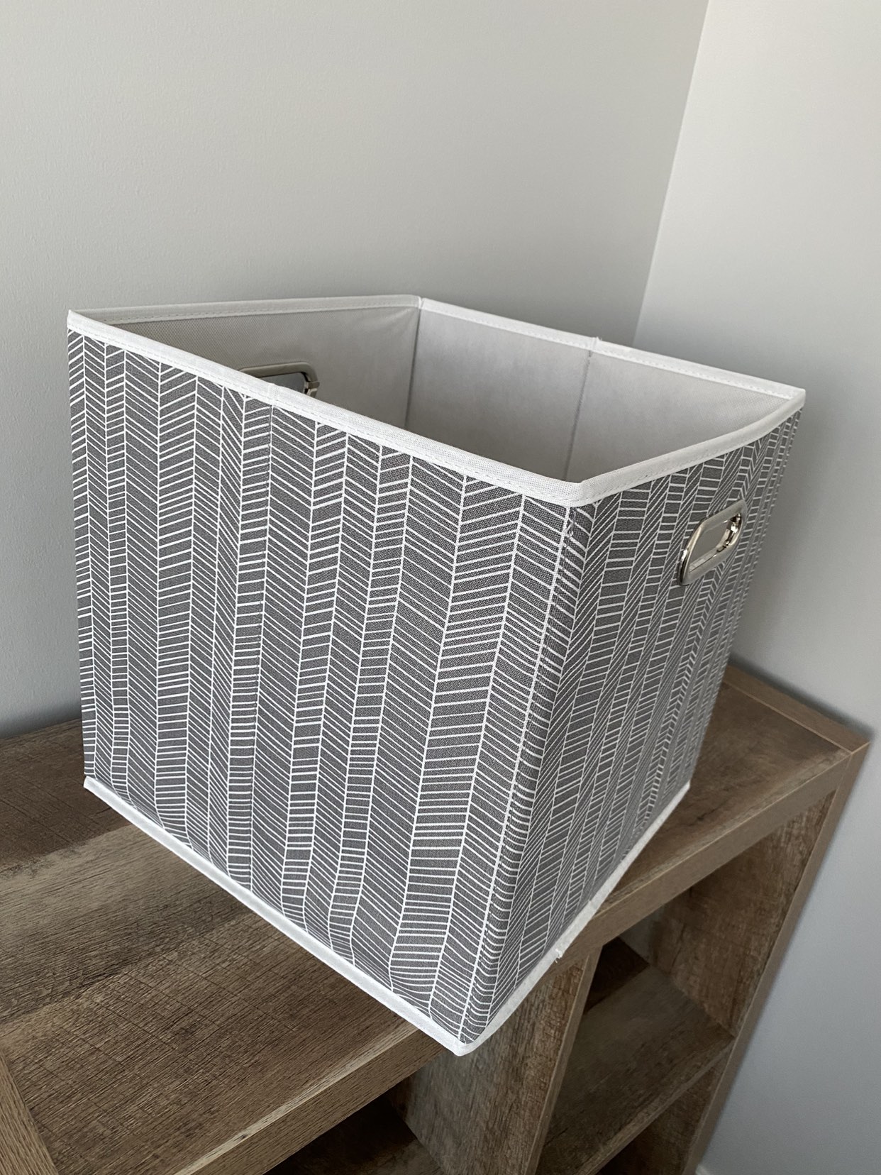 CANVAS Cube Fabric Drawer Basket, Grey Pattern - photo 2