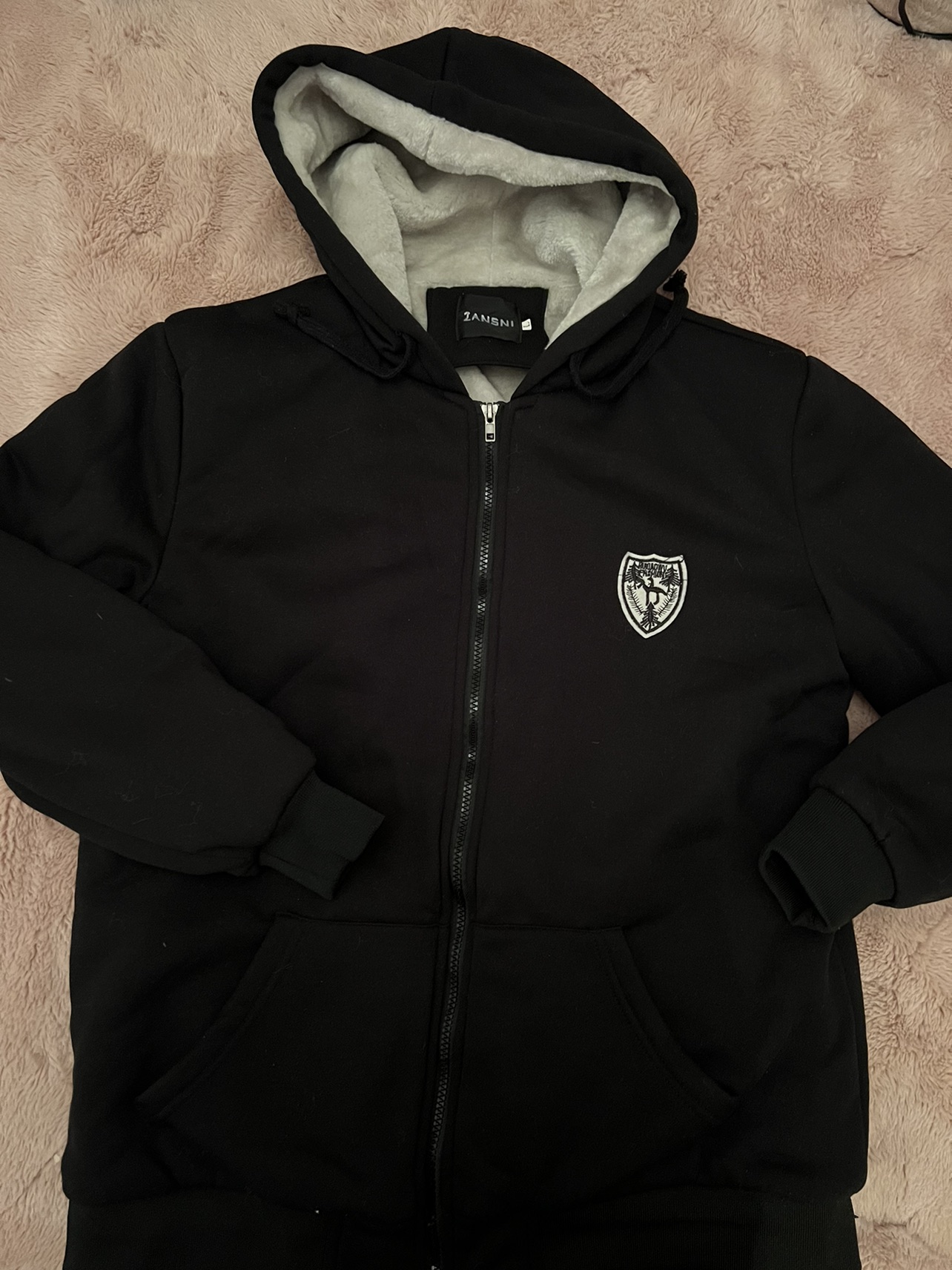 Men’s black zipper hoodie, size L(small, more like M) thumbnail