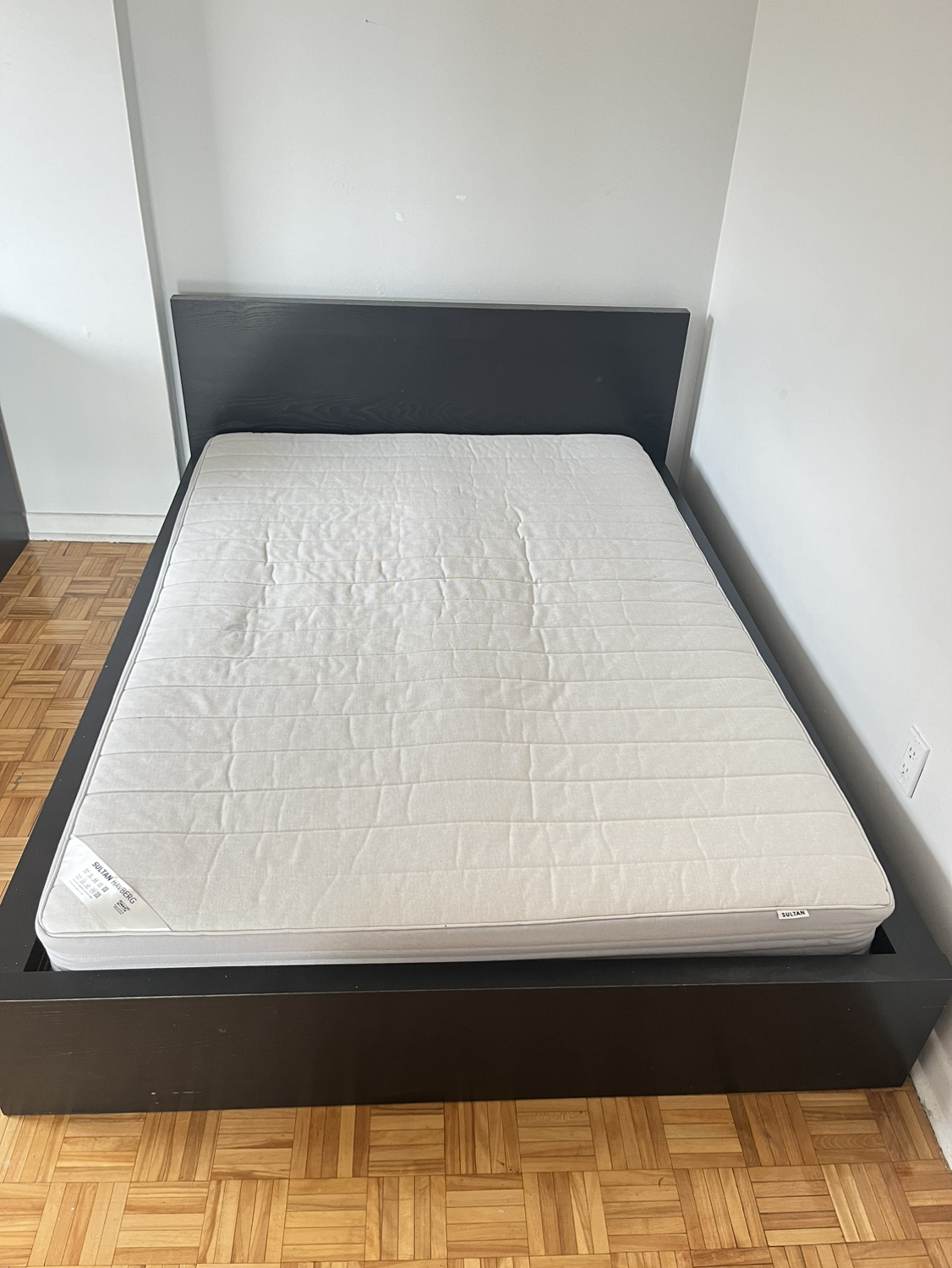 Full size bed frame + mattress - photo 2