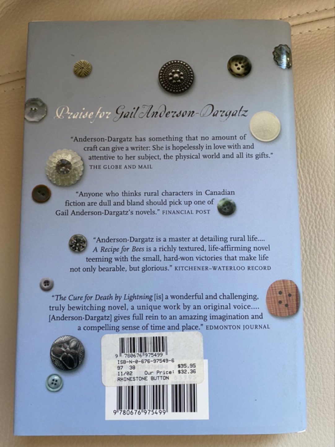 A Rhinestone Button by Gail Anderson-Dargatz-autographed image indicator(5)