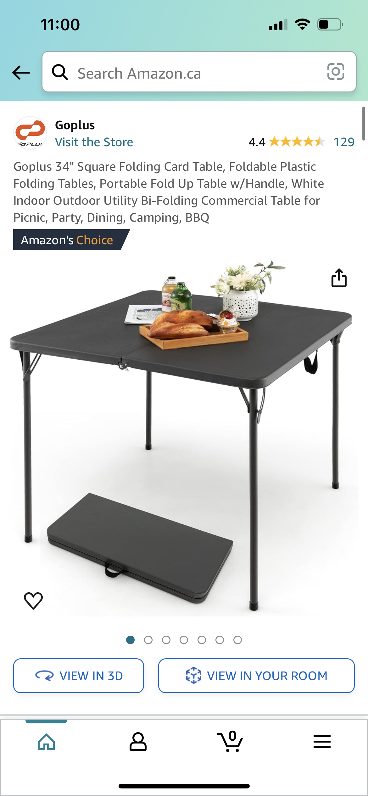 34” square-shaped folding table (mahjong size)