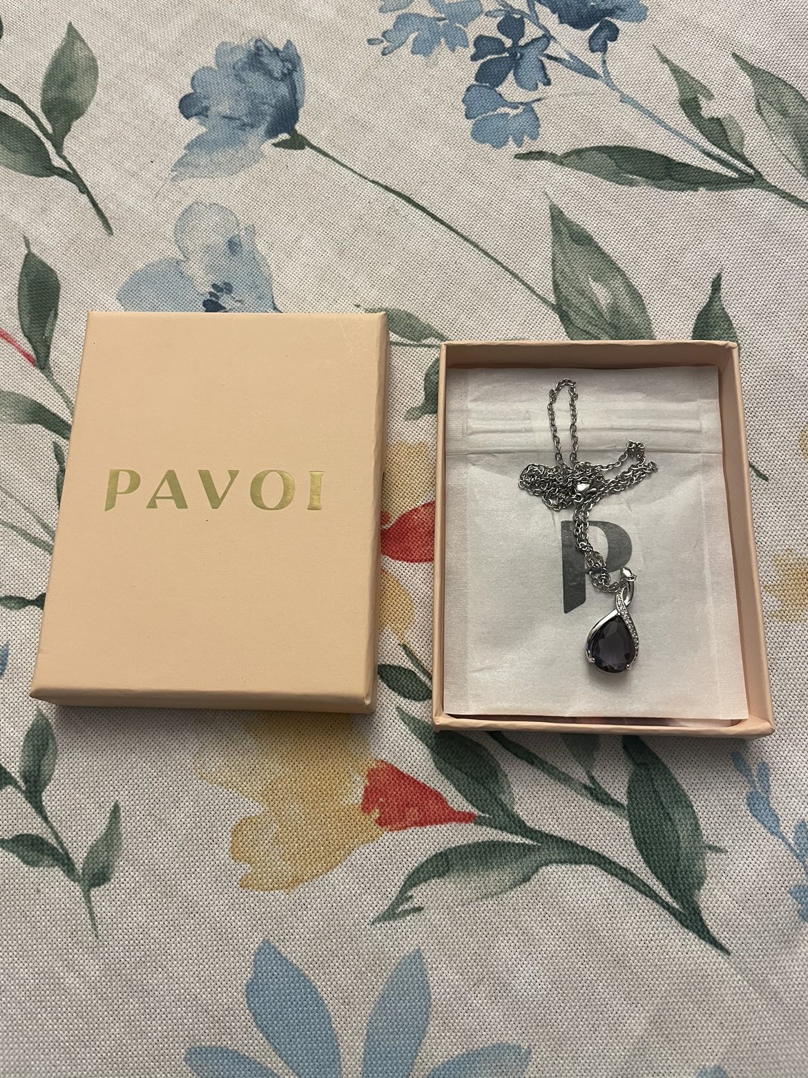 Pavoi Amethyst Tear Drop Necklace thumbnail