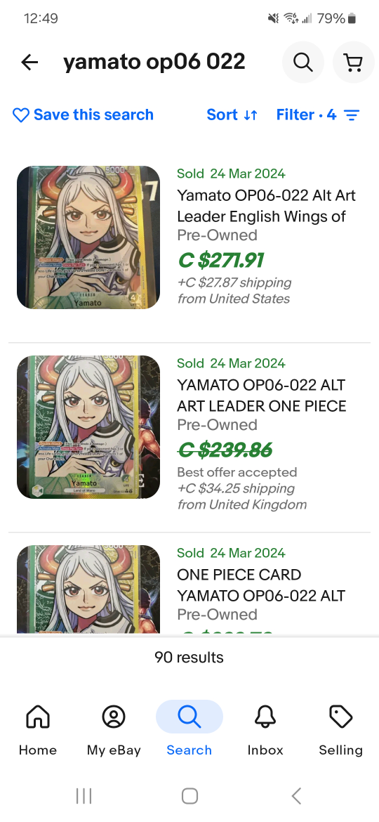 One Piece Op 06 English Yamato Alt Art  Leader 022 Mint - photo 4