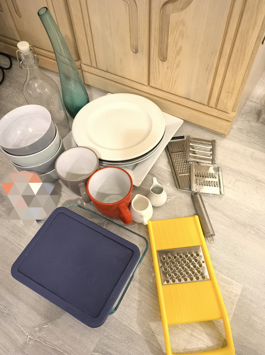 Kitchen stuff plates containers graters bowls mugs vase etc thumbnail