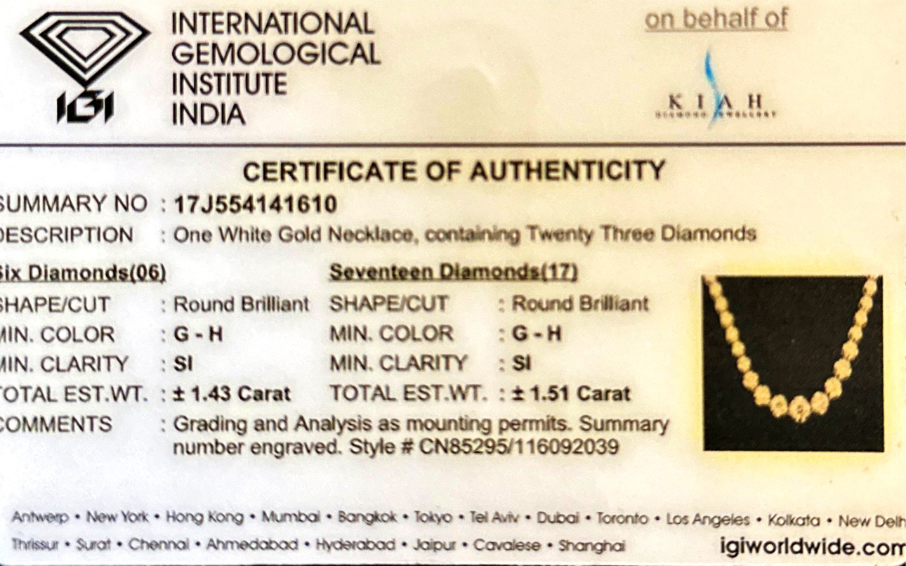 Natural Real Diamond Necklace with certificate - photo 2