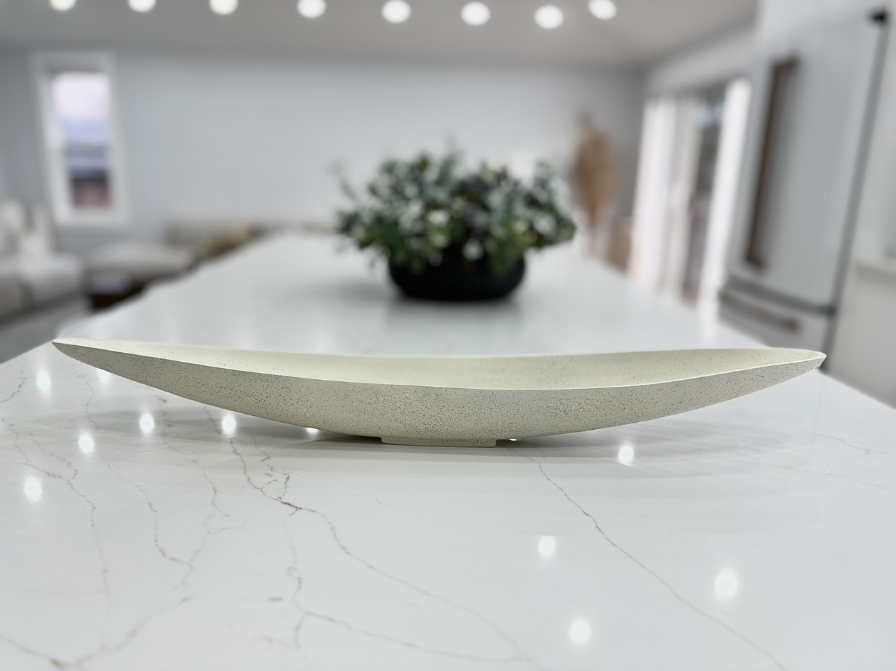 Long stone finish decorative bowl thumbnail