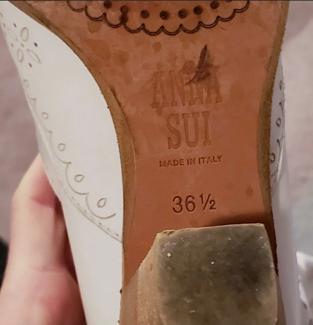 ⭐ANNA SUI White Leather Lace Cowboy Boots -Western / Boho image indicator(3)