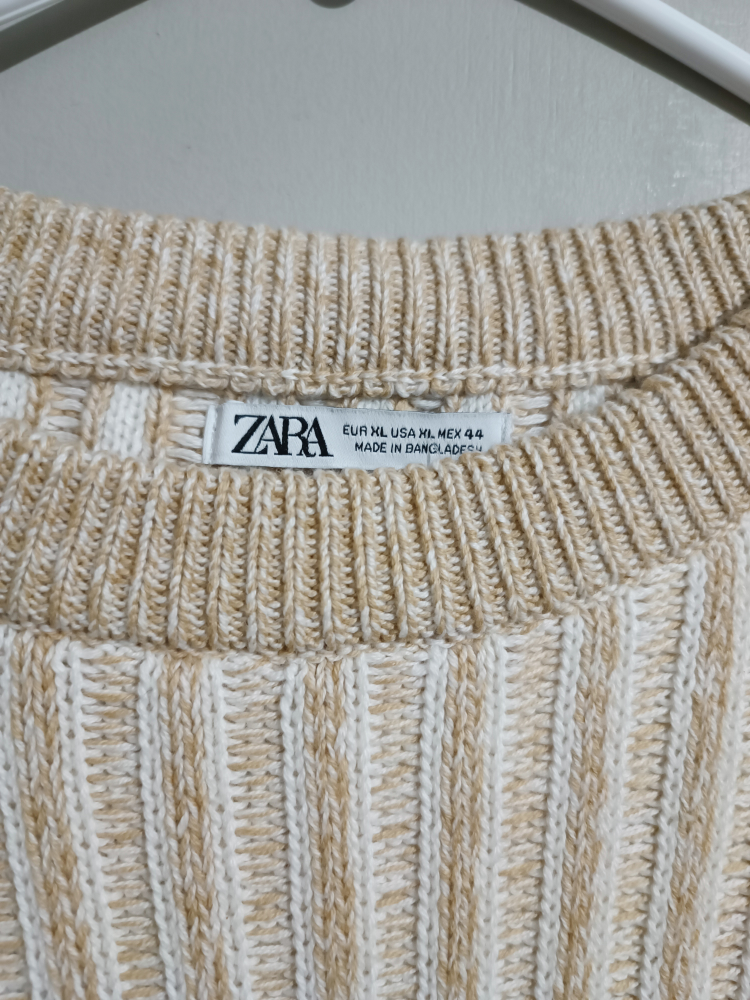 Zara Men Long Sleeve Cotton Beige color Size XL image indicator(4)