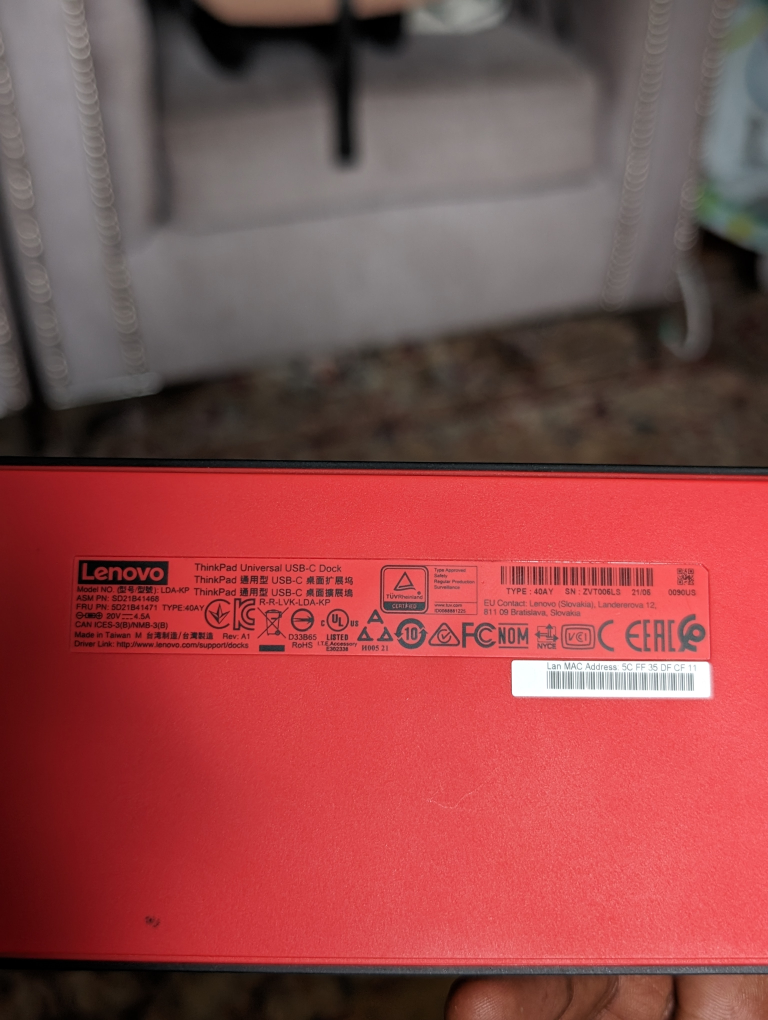 Lenovo ThinkPad universal usb-c dock