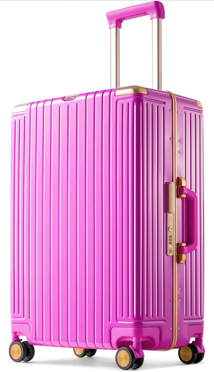 28” Aluminum Frame Suitcase-Pink Suitcase-Luggage-Suitcase thumbnail