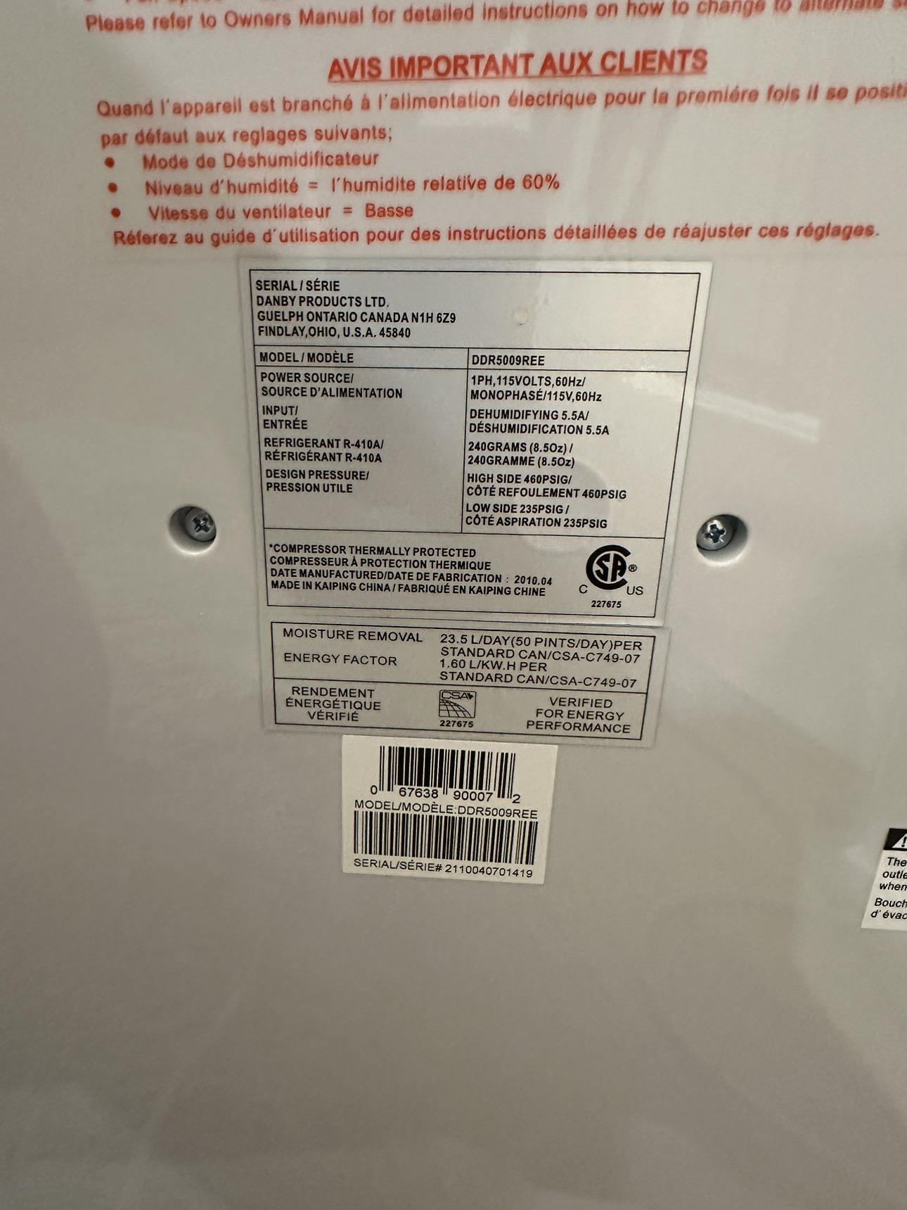 Dehumidifier Danby Premiere - photo 3