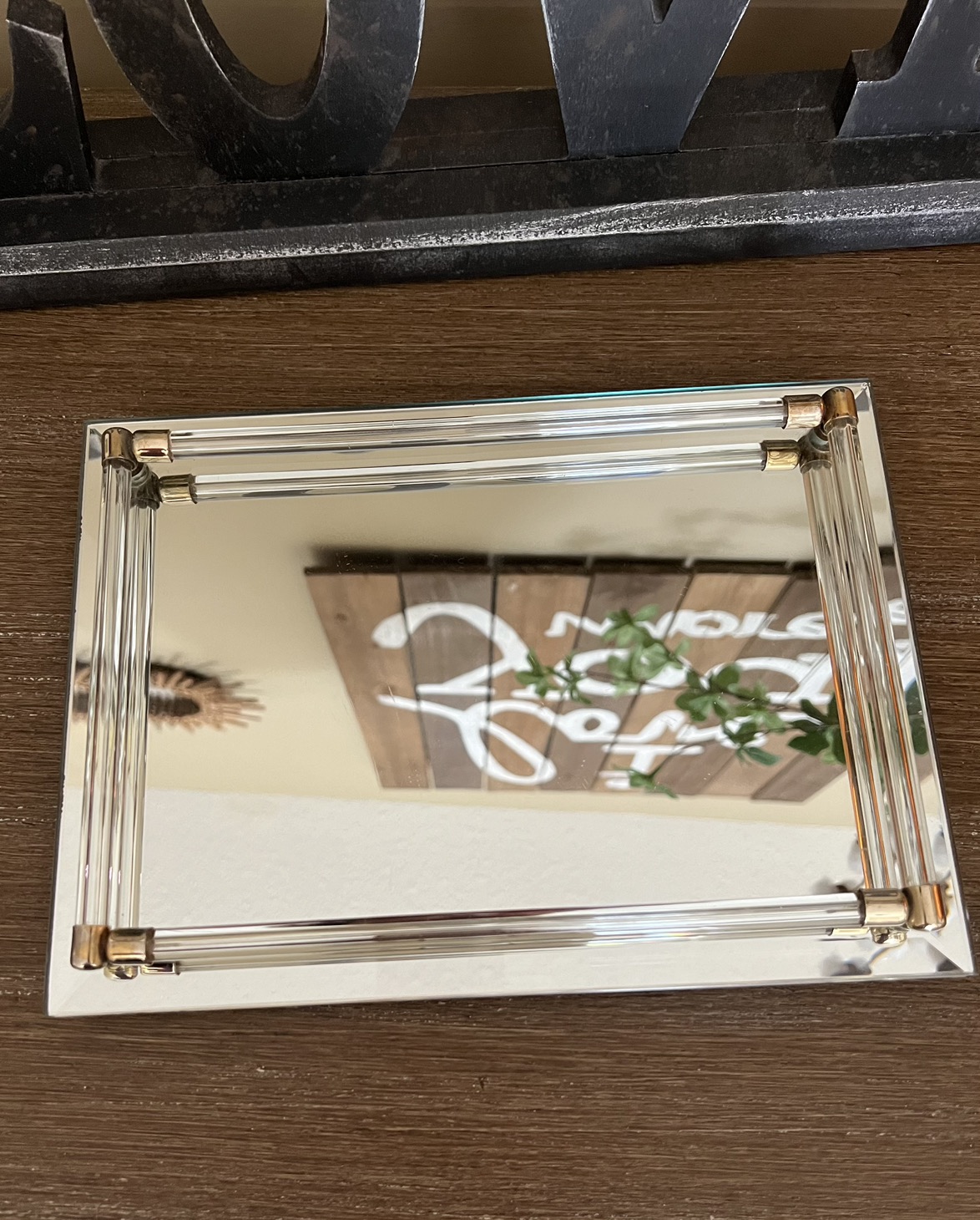 Vintage Mirror Vanity Tray