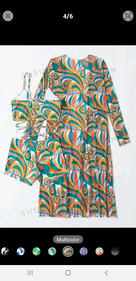 New multicolour swim suit 3 pc thumbnail