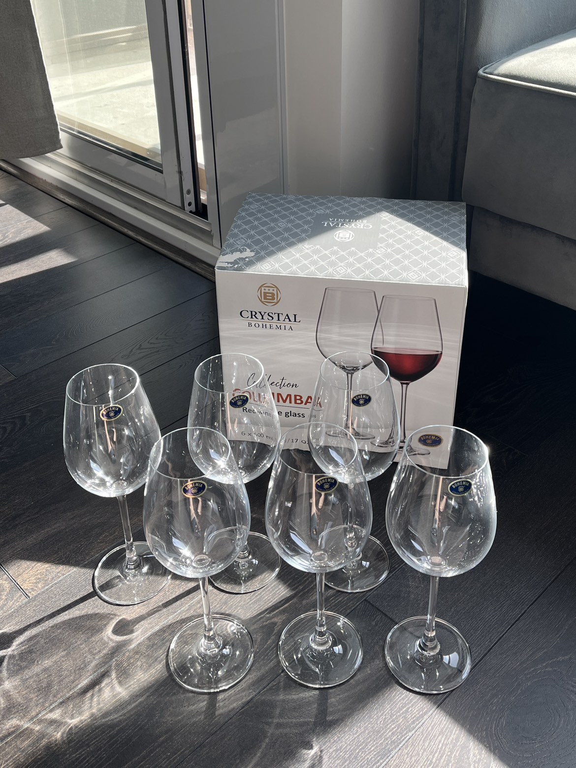 Crystal Bohemia Columba Red wine glass 500ml x6