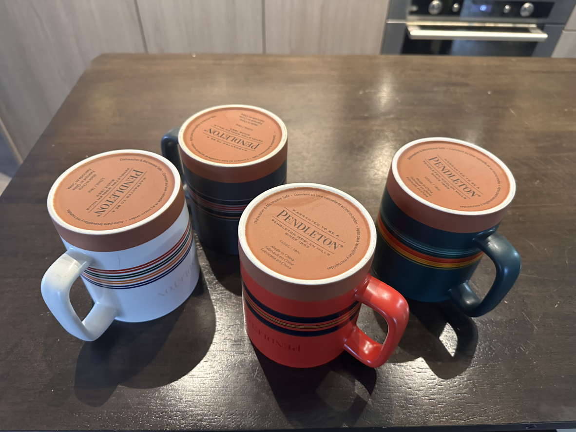 Pendleton 4 Piece Coffee Mug Set.