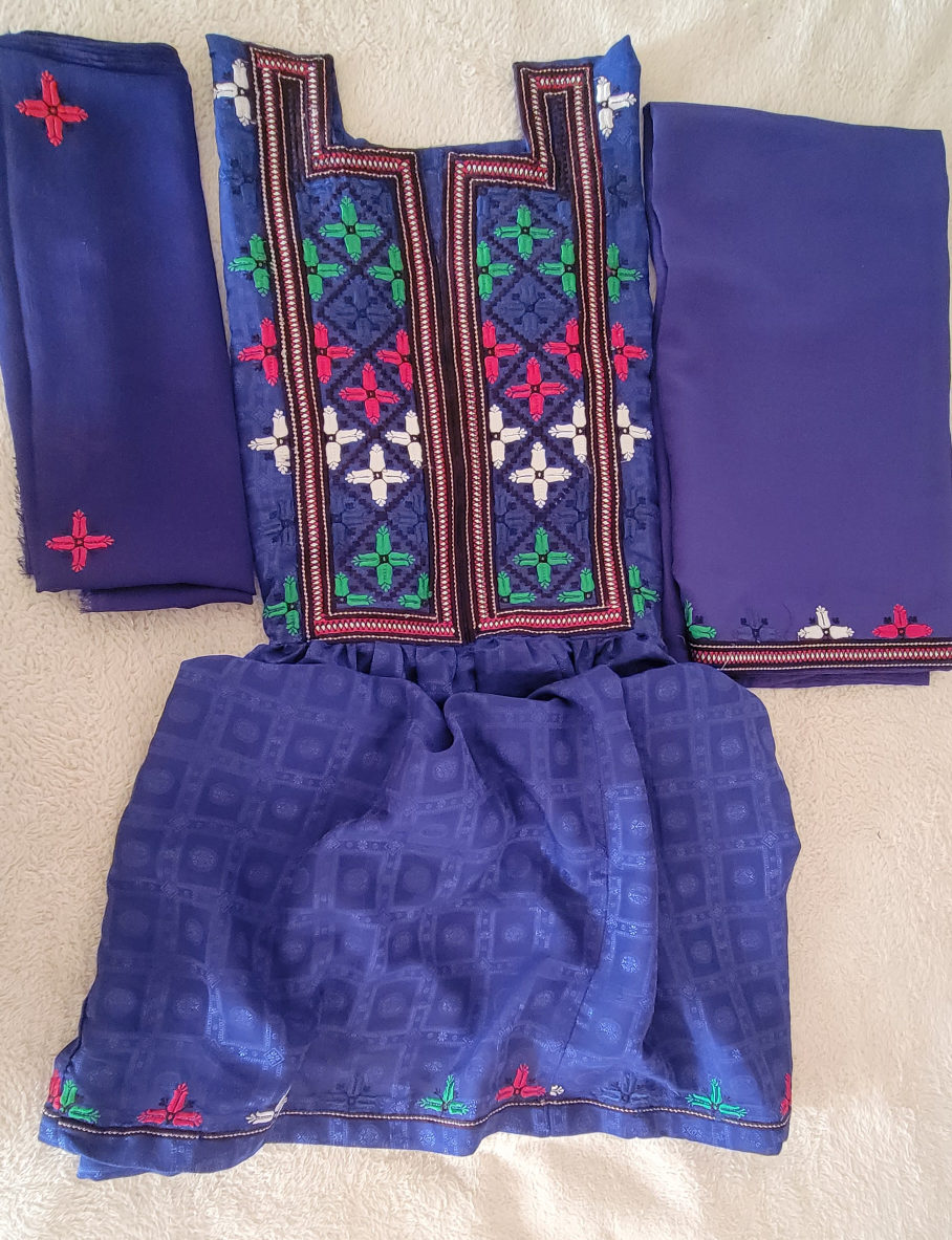 Pakistani/ balochi Embroidered Red Suite For Eid/ Parties wear image indicator(4)