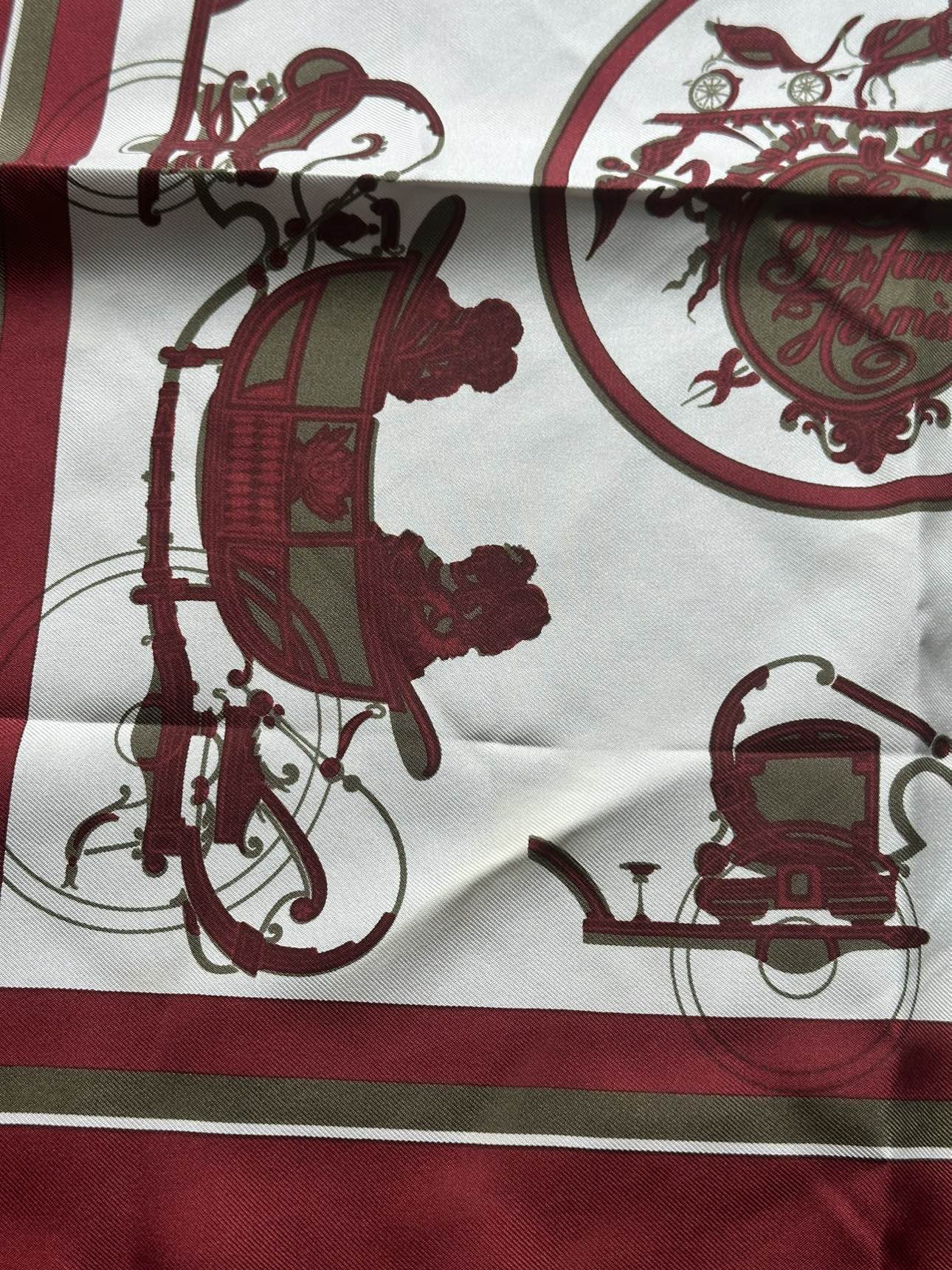 HERMÈS Paris Les Parfumes 100% Silk Twill Square Scarf 16.5" image indicator(4)