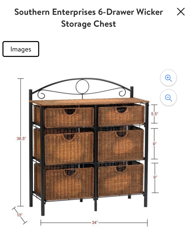 Southern Enterprises Wicker Storage Baskets with Metal Frame - photo 3