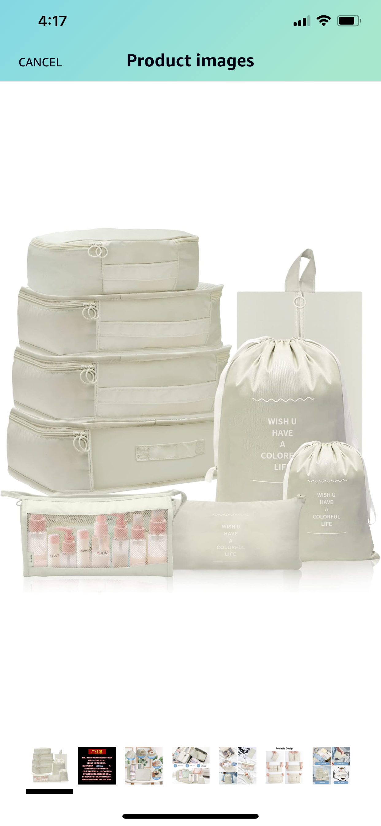 Brand new 9 Set Travel Packing Cubes, thumbnail