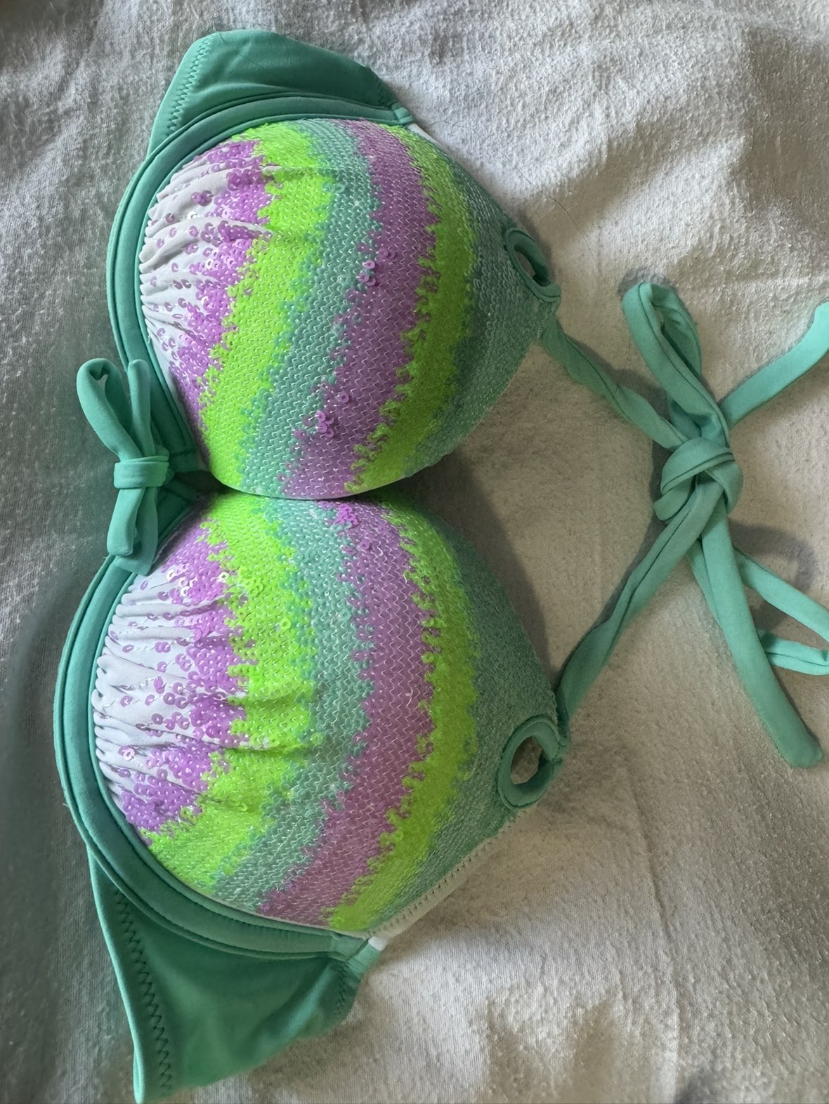 🥕 Victoria Secret swim wear bikini top size 34B thumbnail