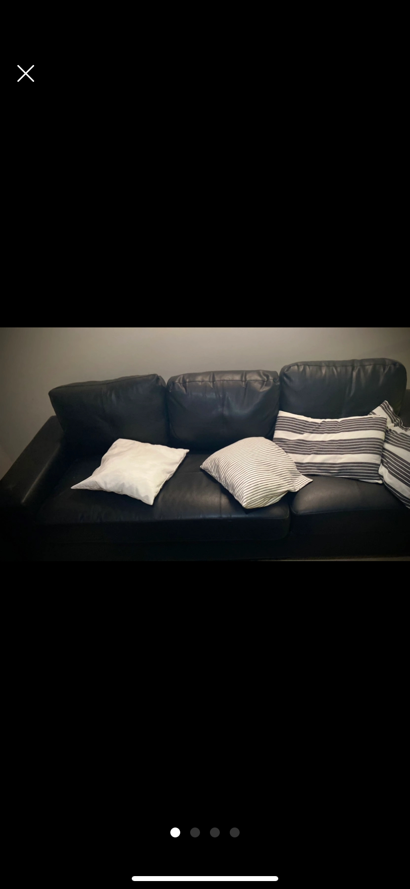 PICK UP ASAP - Black Brick Leather Couch - photo 2
