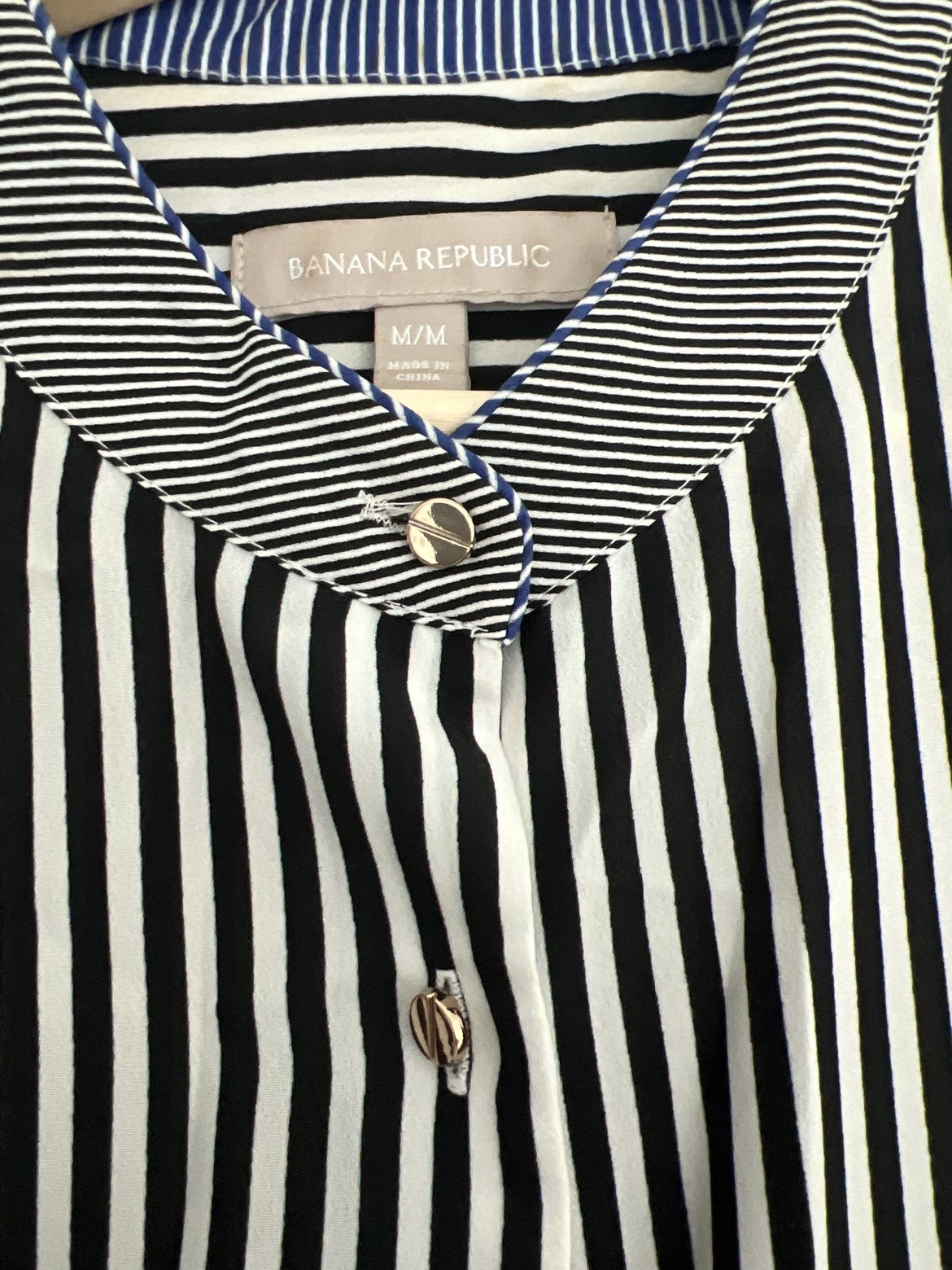 Banana Republic black/white striped blouse - M/M image indicator(2)