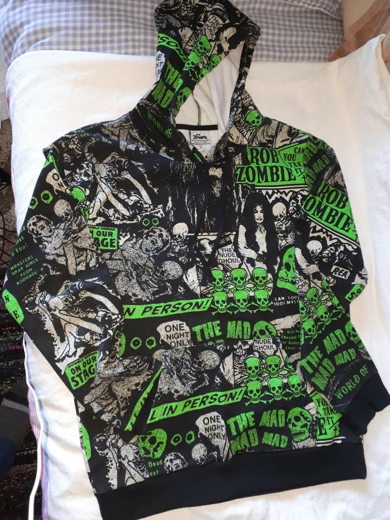 Rob Zombie Oversized Unisex Hoodie with kanga pouch. #S #M image indicator(3)