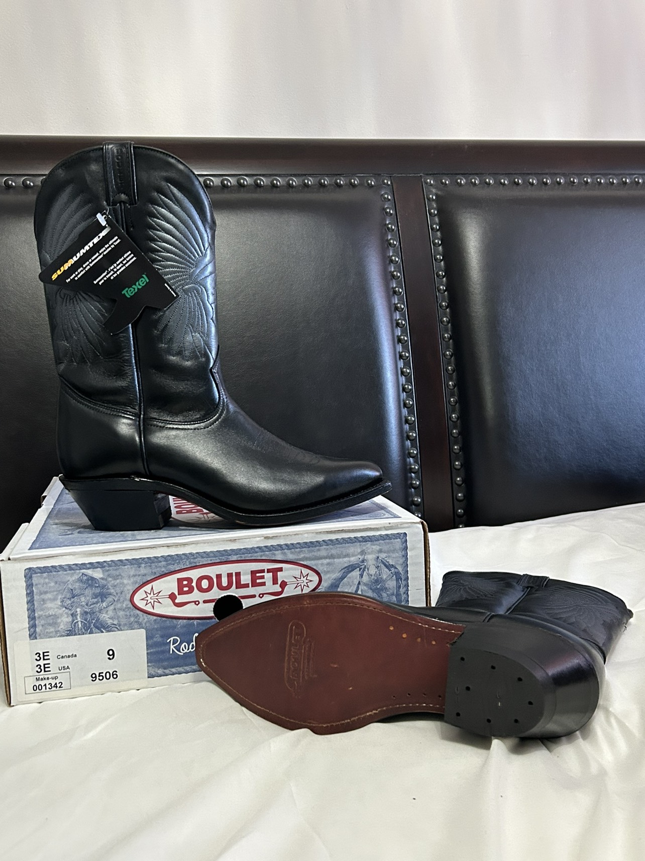 Boulet women’s size 9 black cowboy boot thumbnail