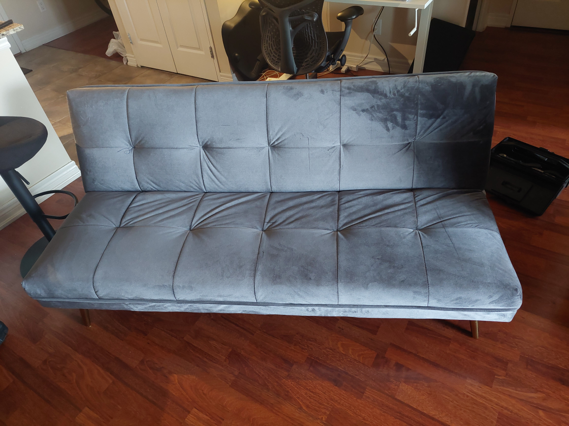 Grey folding sofa/bed