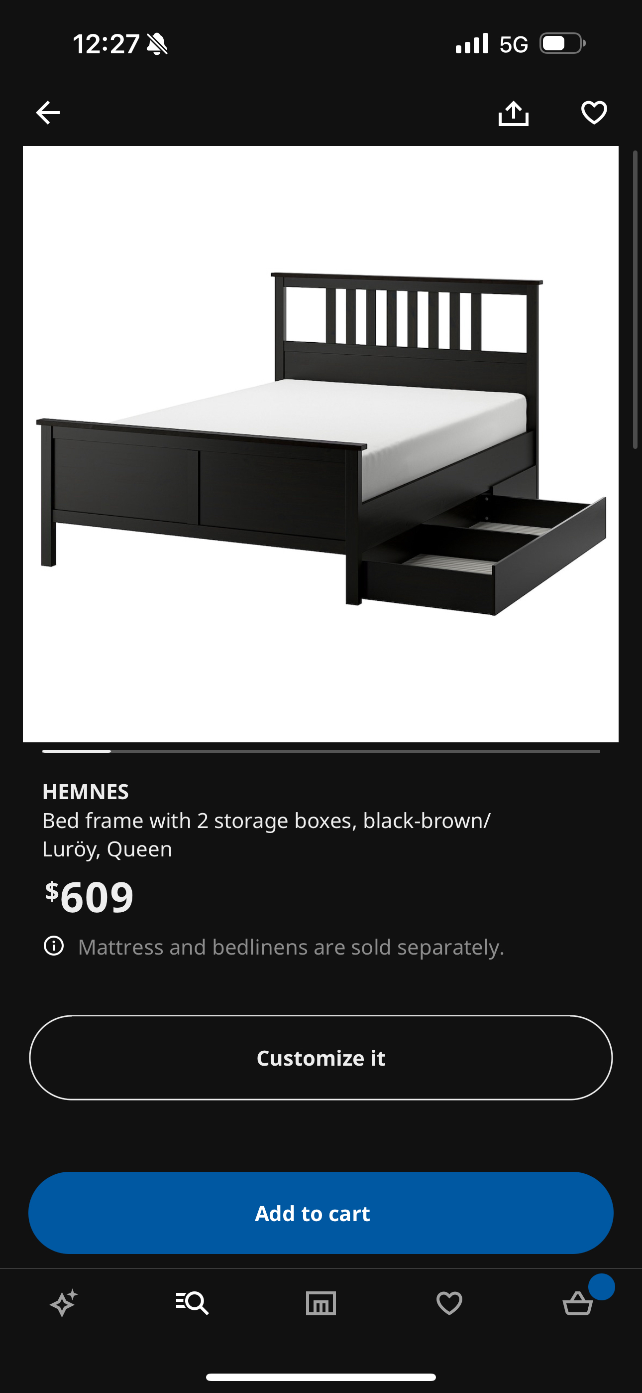 EUC IKEA HEMNES QUEEN Bedframe **Pickup Penbrooke Meadows* - photo 3