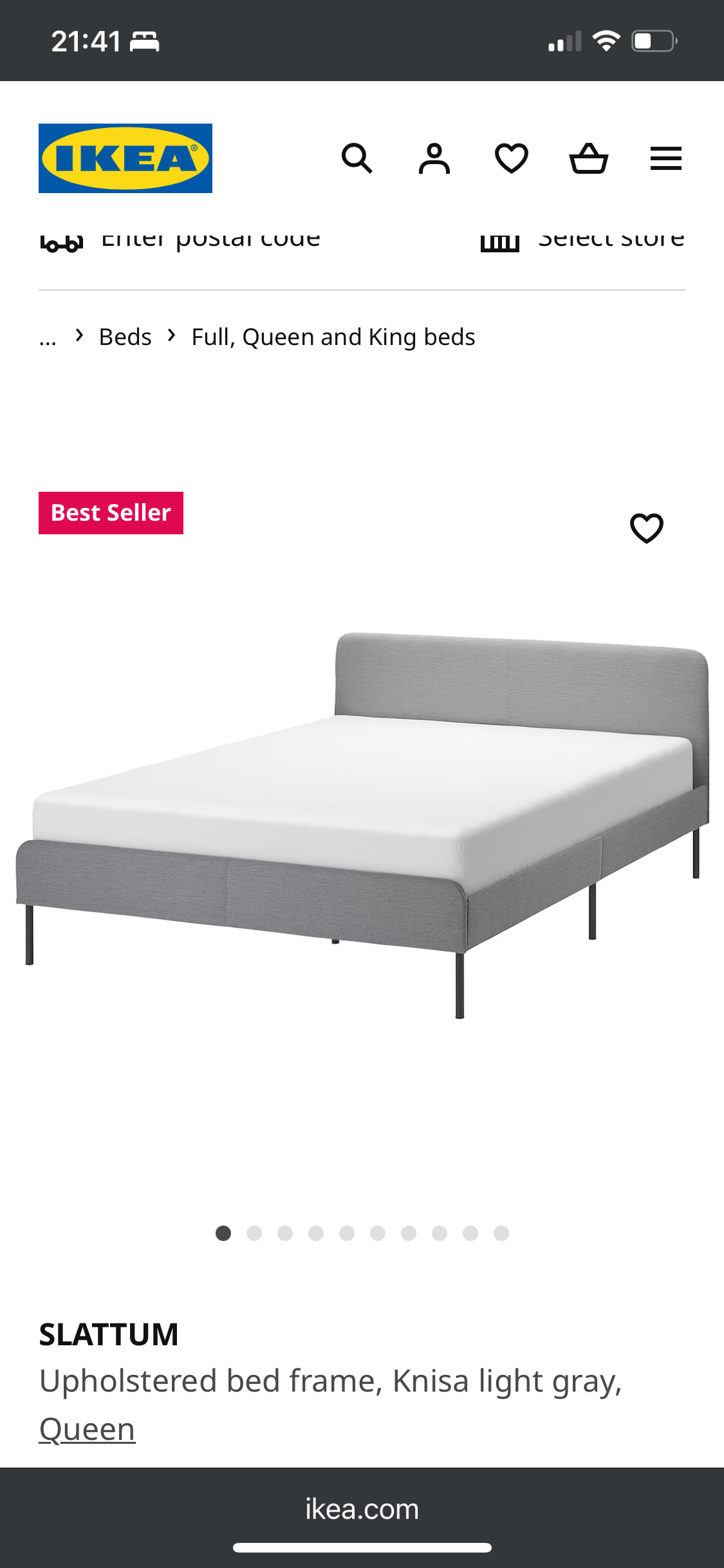 IKEA Slattum Queen Bed Frame For Sale