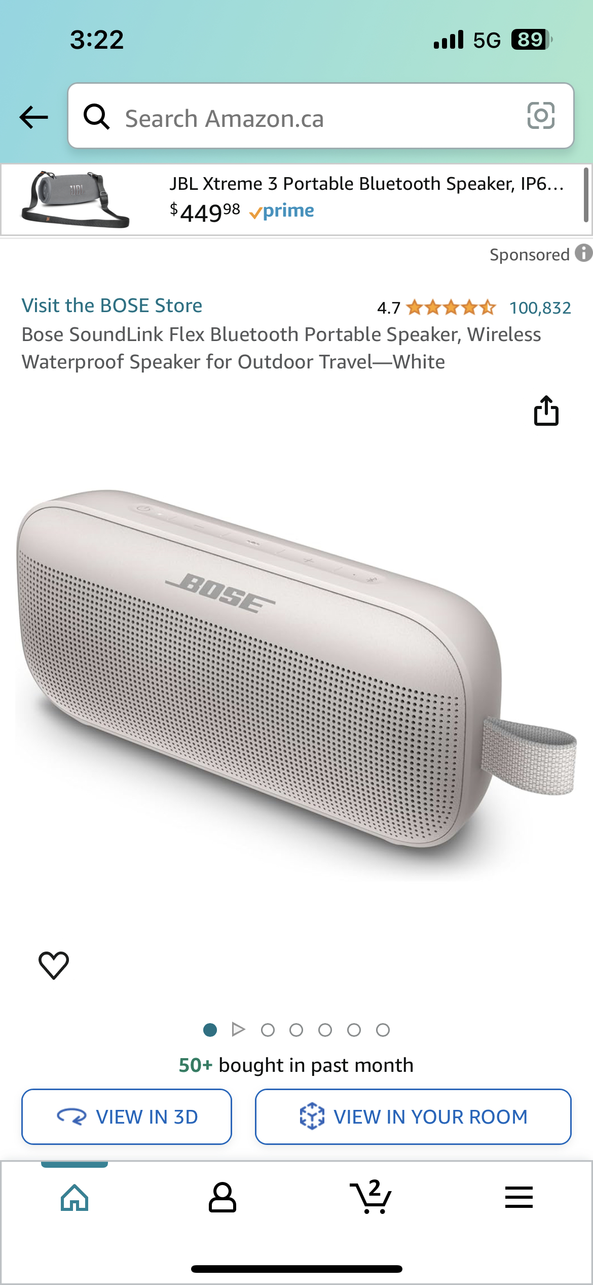 Bose Soundlink Flex bluetooth speaker - White thumbnail
